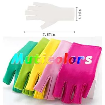 COOSLIM Anti UV Gloves for Gel Nail Lamp, UPF50+ Protection Gloves for Manicures, UV Sun Protection Gloves for Women-White