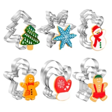 18 Pieces Christmas Cookie Cutter Set - 6 Fun Shapes for Holiday Baking and Crafts