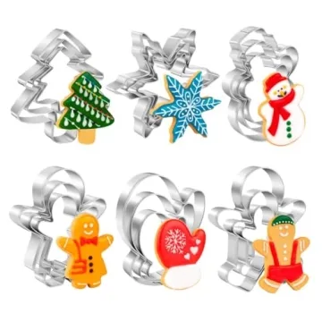 18 Pieces Christmas Cookie Cutter Set - 6 Fun Shapes for Holiday Baking and Crafts