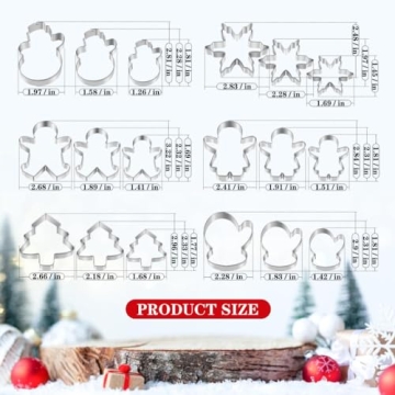 18-Piece Christmas Cookie Cutter Set for Festive Baking
