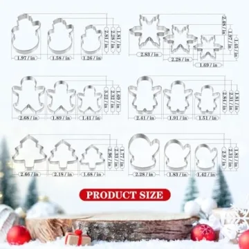 18-Piece Christmas Cookie Cutter Set for Festive Baking