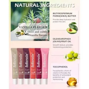 Tinted Lip Butter Balm-3 Colors Vanilla Beige Brown Pink Sugar Lip Gloss,Clear Jelly Yummy Tint Lip ...