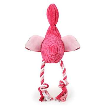 Tough Plush Dog Toy, Knot Flamingo Squeaky Toys for Dogs DT060 Flamingo