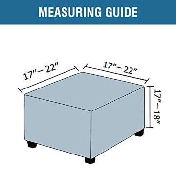 H.VERSAILTEX Square Ottoman Covers Ottoman Slipcovers Folding Storage Stool Furniture Protector Form...