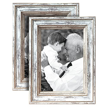 ArtbyHannah 5x7 Inch Rustic Picture Frame Set - Charming Gift for Every Occasion
