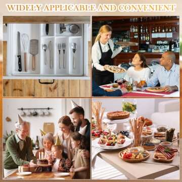 Suzile Acrylic Cutlery Storage Organizer Bin Clear Silverware Caddy Countertop Knife Spoon and Fork Holder Kitchen 3 Section Tableware Storage Box for Cabinet Indoor Outdoor Home Flatware Dining Room