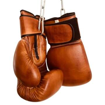 12oz PRO Version Boxing Gloves | TAN Leather Vintage MMA Training | Retro by GEOFFREY