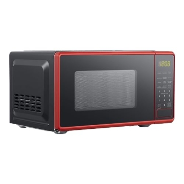 Stylish 0.7 cu. ft. Red Microwave Oven for Quick Cooking