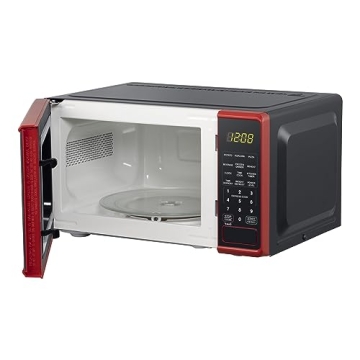 Stylish 0.7 cu. ft. Red Microwave Oven for Quick Cooking