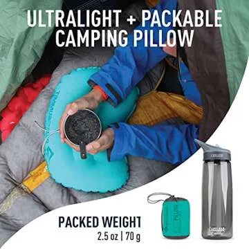 Sea to Summit Aeros Ultralight Inflatable Camping and Travel Pillow - Large, Sea Foam