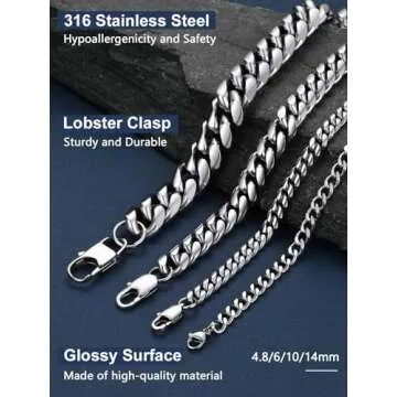 Heavy Stainless Steel Chain for Mens Jewelry 14MM 22inch Mens Gifts for Dad