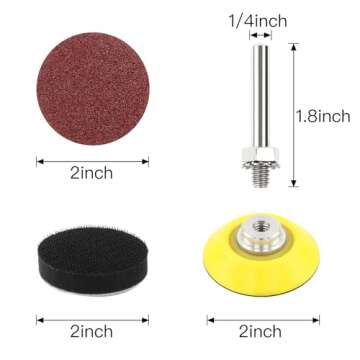 HongWay 300pcs 2 Inches Sanding Discs Pad Kit for Drill Sanding Grinder Rotary Tools with Backer Plate Shank and Soft Foam Buffering Pad, Sandpapers Includes 60-3000 Grit