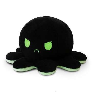 TeeTurtle - The Original Reversible Octopus Plushie - Glow in the Dark - Cute Sensory Fidget Stuffed...