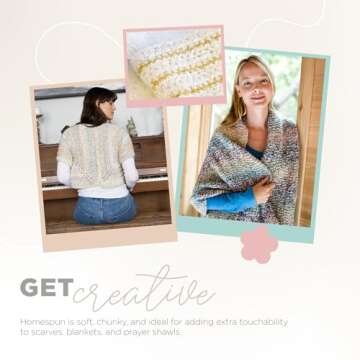 Lion Brand Yarn Homespun Yarn, Soft Bulky Yarn for Knitting, Crocheting, and Crafting, 1 Pack, Celestial Stripes