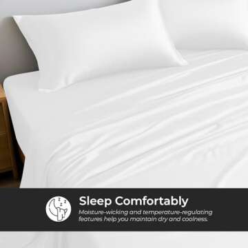 Linenwalas Premium 100% Viscose Derived from Bamboo Queen Sheet Set - Ultra Soft, Breathable & Cooling, Ideal for Hot Sleepers, 16" Deep Pocket, Hotel Luxury Bedding (White)