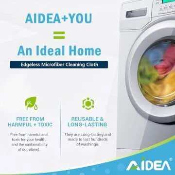 AIDEA Microfiber Cleaning Cloths, 50PK, Microfiber Towels for Cars, All Purpose Cleaning Rags, Microfiber Rags for House, Dusting Cloth for Kitchen, Car, Window, 12"×12"