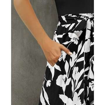 Zattcas Summer Midi Dress Short Sleeve Modest Dress