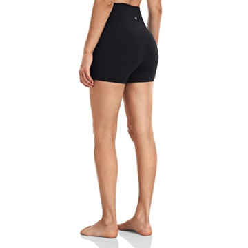 HeyNuts Women's Buttery Soft Biker Shorts 4'' Black S(4/6)