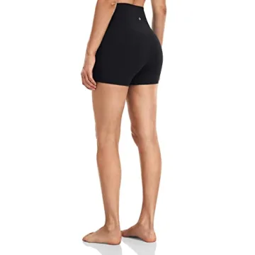 HeyNuts Women's Buttery Soft Biker Shorts 4'' Black S(4/6)