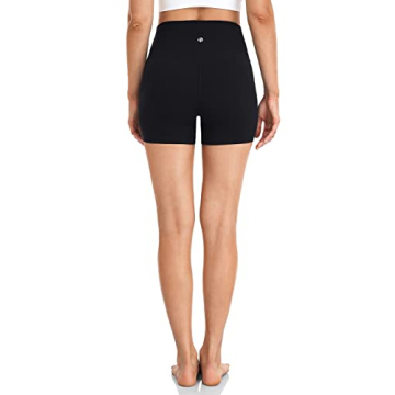 HeyNuts Women's Buttery Soft Biker Shorts 4'' Black S(4/6)