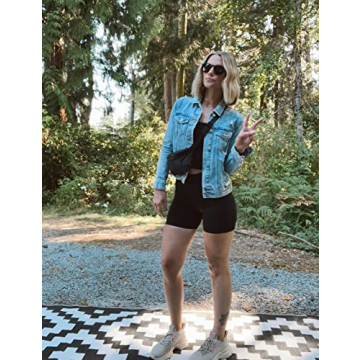 HeyNuts Women's Buttery Soft Biker Shorts 4'' Black S(4/6)