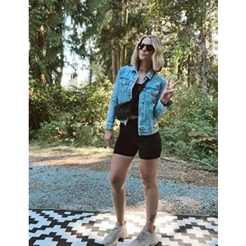 HeyNuts Women's Buttery Soft Biker Shorts 4'' Black S(4/6)