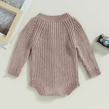 Mubineo Infant Baby Girl Boy Fall Winter Thick Knit One Piece Outfit Romper Jumpsuit Sweater Outwear