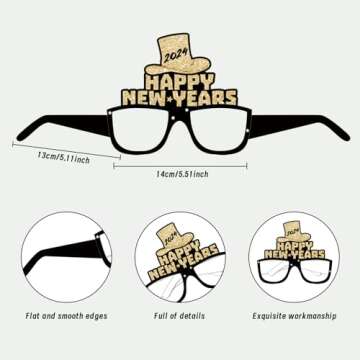 Happy New Year Eyeglasses and Crown Party Supplies Set