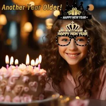 Happy New Year Eyeglasses and Crown Party Supplies Set