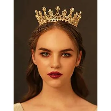 SWEETV Gold Queen Crown - Perfect for Weddings & Celebrations
