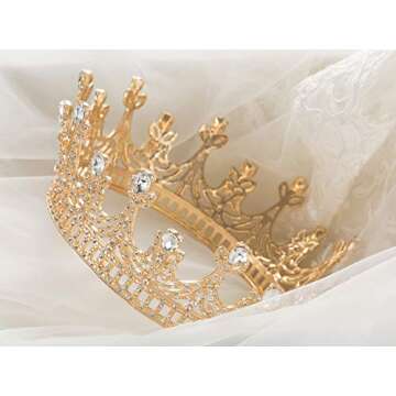 SWEETV Gold Queen Crown - Perfect for Weddings & Celebrations