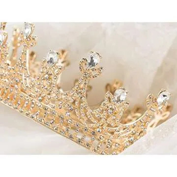 SWEETV Gold Queen Crown - Perfect for Weddings & Celebrations
