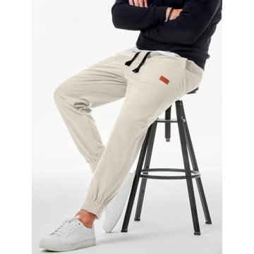 JMIERR Men's Corduroy Joggers Pants - Stylish Comfort