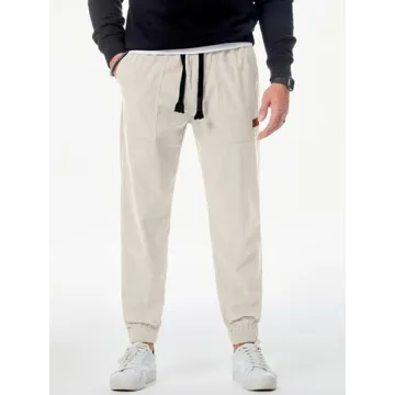 JMIERR Men's Corduroy Joggers Pants - Stylish Comfort