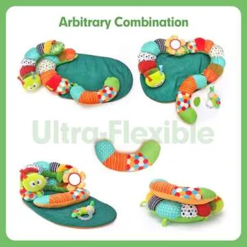 hahaland Upgraded Tummy Time Toys - 4 in 1 Tummy Time Pillow & Baby Sitting Support for Newborn Infant Baby 0-3 Months Early Development Detachable Teether Rattle Sensory Play for 0 3 6 9 12 Months