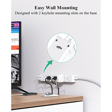 2 Pack Power Strip with USB & Surge Protection