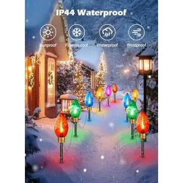 Minetom 2 Pack Super Jumbo Christmas String Lights or Pathway Marker Lights, Outdoor Xmas Decoration...