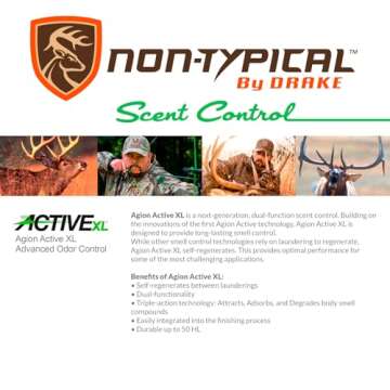 DRAKE Men's Non-Typical Standstill Windproof Agion Active XL Warm Fleece-Lined Quiet Durable Breathable Hooded Hunting Jacket, Mossy Oak Bottomland, Large