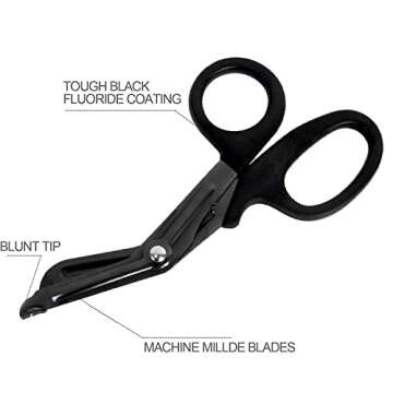 2 Pack Trauma Shears, 5.8 Inch Stainless Steel Medical Scissors, Bandage Scissors with Carabiner, Nursing Scissors Surgical Scissors for Nurses, Doctors, Nursing Students, EMT and EMS