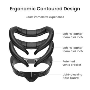 KIWI design V4 Facial Interface, 2 Face Pads Compatible with Oculus/Meta Quest 3S, NOT Compatible with Meta Quest 3
