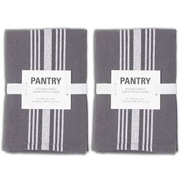 KAF Home Soho Kitchen Dish Towel Set of 10 | 18 x 28 Inch Tea Towels | Soft and Absorbent Mixed Set of Flat Towels (Charcoal)