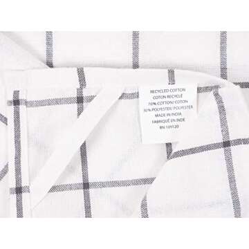 KAF Home Soho Kitchen Dish Towel Set of 10 | 18 x 28 Inch Tea Towels | Soft and Absorbent Mixed Set of Flat Towels (Charcoal)