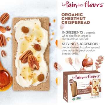 Le Pain Des Fleurs Organic Chestnut Crispbread – Healthy Low Sodium Gluten-Free Crackers