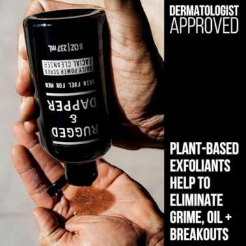 RUGGED & DAPPER Daily Power Scrub | 8 oz | Premium Exfoliating Mens Face Wash | Deep Cleans + Preven...