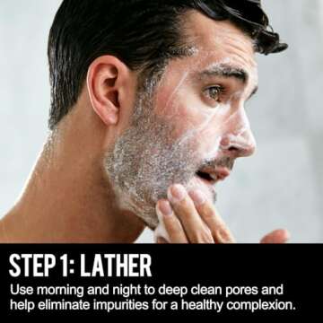 RUGGED & DAPPER Daily Power Scrub | 8 oz | Premium Exfoliating Mens Face Wash | Deep Cleans + Prevents Breakouts | Face Wash Men's | Natural Ingredients | Made in USA