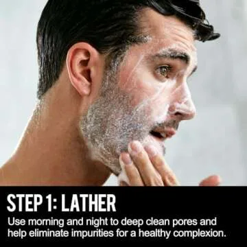 RUGGED & DAPPER Daily Power Scrub | 8 oz | Premium Exfoliating Mens Face Wash | Deep Cleans + Prevents Breakouts | Face Wash Men's | Natural Ingredients | Made in USA