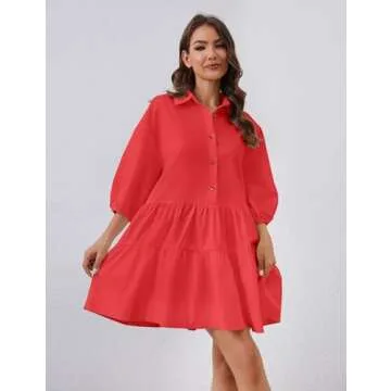 ICOBID Cute Summer Babydoll Mini Dress for Women