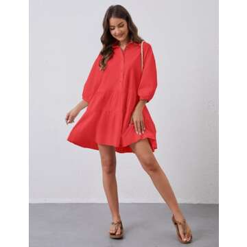 ICOBID Cute Summer Babydoll Mini Dress for Women