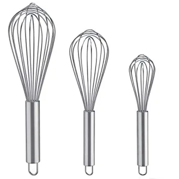Premium 3-Pack Stainless Steel Whisk Set for Cooking, Baking & Mixing