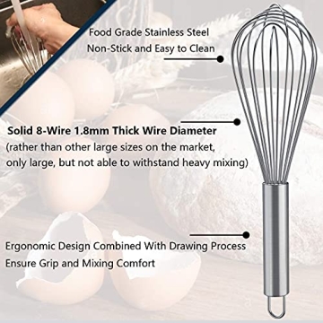 3-Pack Stainless Steel Whisk Set for Cooking Enthusiasts